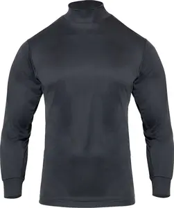 Black - Moisture Wicking Mock Turtleneck