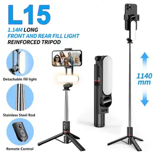 Stable Tripod Selfie Stick with Light, Portable Adjustable Selfie Stick Tripod, Wireless Phone Tripod, Bluetooth-compatible Compatible, Travel Tripod