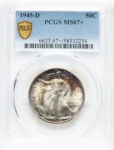 Walking Liberty Half Dollars (1945-D 50C PCGS Secure PCGS Plus)