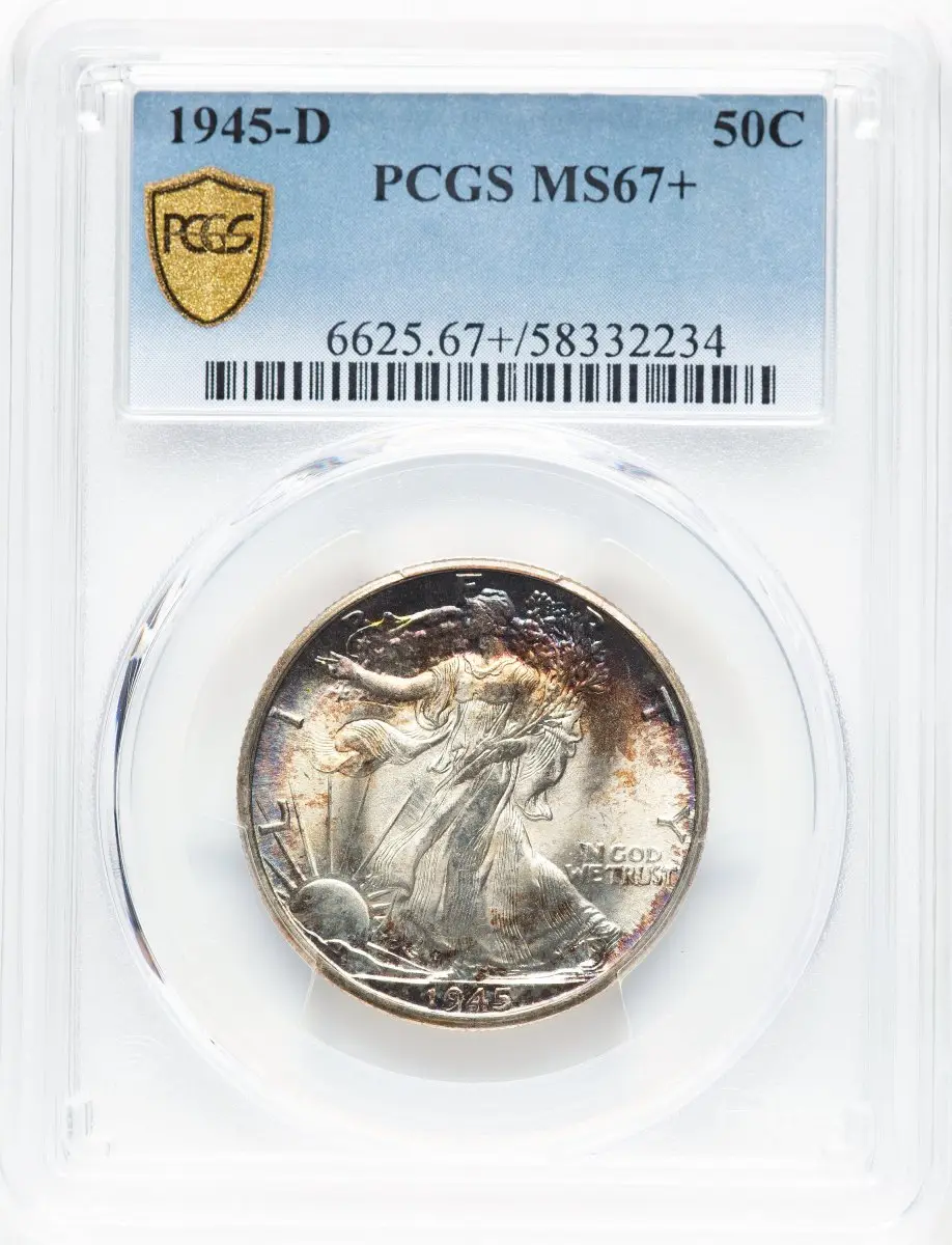 Walking Liberty Half Dollars (1945-D 50C PCGS Secure PCGS Plus)