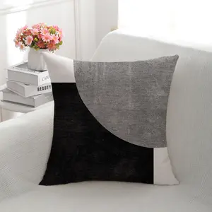 2026 New Style Linen Black and White Throw Pillow for Living Room Sofa, High-End Decorative Cushion, Home Furnishing Item, Bedroom Pillow