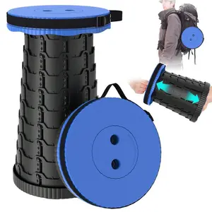 Upgraded Collapsible Stool Lightweight Portable Telescoping Stool with Load Capacity 400lbs ,Retractable Stool for Outdoor Fishing,Hiking,BBQ,Camping,Gardening