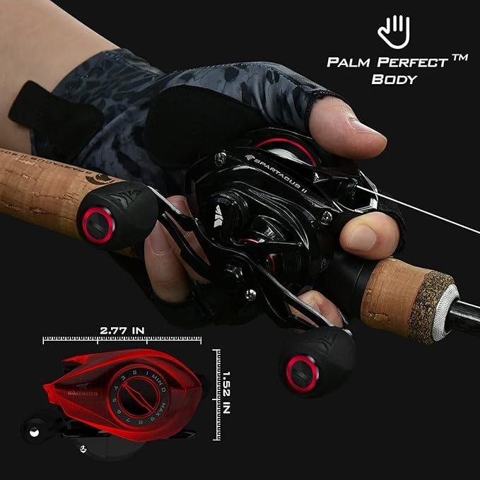 KastKing Spartacus II Baitcasting Fishing Reel，Reel Combo,6oz Ultralight Baitcaster Reel,spinning Super Smooth with 17.6 LB Carbon Fiber Drag, 7.2:1 Gear Ratio, 39mm Palm Perfect Lower Profile Design For Beginner Fishing Reel
