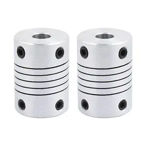 2X 6mm to 8mm Shaft Coupling 25mm Length 18mm Diameter Stepper Motor Coupler Joint Connector for 3D Printer CNC Machine