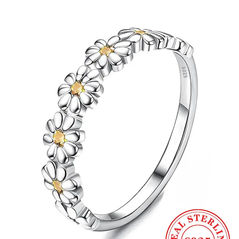 925 Sterling Silver Fashion Flower Design Vintage Ring, Elegant Everyday Ring, Fashion Jewelry for Party, Daily Clothing Decor, Trendy All-match & Exquisite Jewelry for Birthday Gift, Fashion Rings