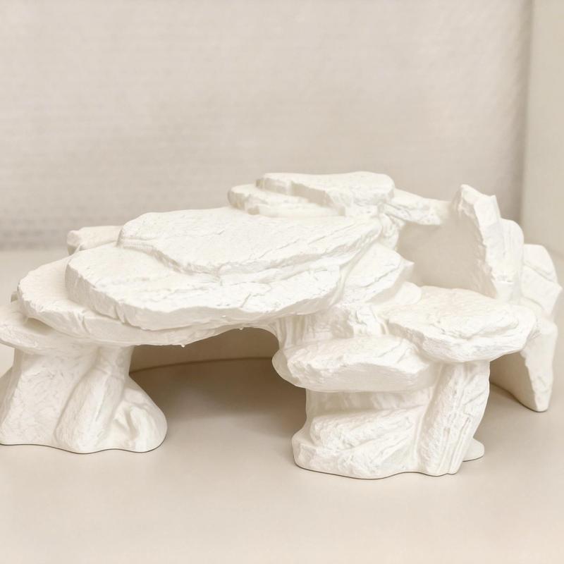 Rock Texture 3D Printed Hide Cave, Small Biotope Fish Tank Decor, Safe Hiding Spot for Aquatic Pets, Aquarium Ornament