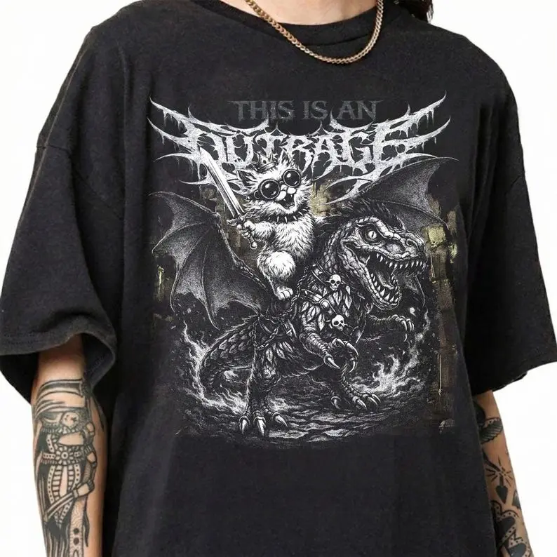VIntage This is an Outrage T-Shirt, Princess Donut and Mongo Top, Dungeon Crawler Carl Shirt