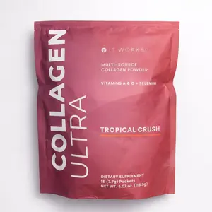 Collagen Powder Drink Mix with Vitamins A, C & Selenium, Tropical Flavor, Skin Hair & Joint Support