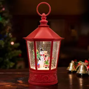Snow Globe, Snowman Snow Globe,Christmas Lantern, Musical Lighted Snow Globes Music Box, 10.5 Inch,USB &  , for Adults and , Indoor Christmas Decorations