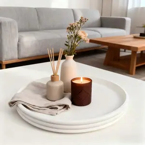 Ruffled Edge Large Plate Decorative Bowl, Living Room Coffee Table Bookshelf Console Table Home Decoration, Stylish and Functional