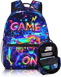 Video Game Backpack for School Boys Graffiti Gaming School Bookbags for Kids Gothic Skull Backpack for Preschool Kindergarten Bookbags Nursery Daycare