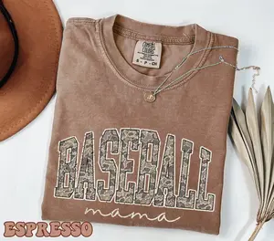 Camo Baseball Mama, Baseball Season Shirt, Game Day Shirts, Baseball Mom Gift, Comfort Colors 1717, Vintage Camo Tee, Sports Mom Apparel, Retro Baseball Style, Camouflage Mama, Gameday Vibe.