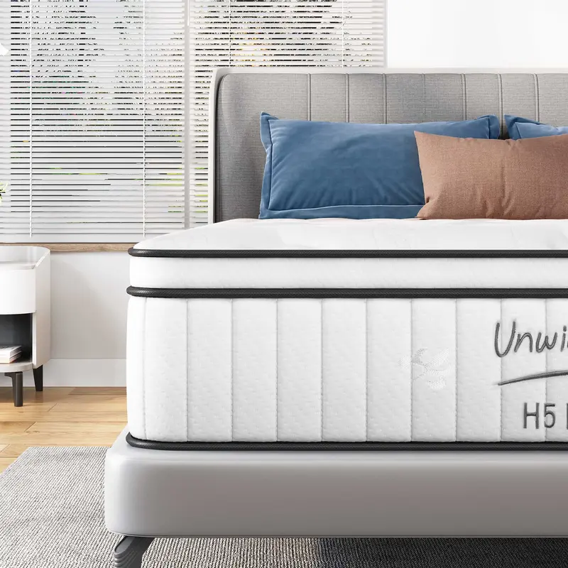 Nicole Selection Hybrid Mattresses in a Box - 10/12 inch, Twin/Full/Queen/King Size, Pressure Relief, Strong Edge Support Gel Memory Foam Healthy Sleep Strengthened Spring Coils Ergonomic, H5A, For Christmas Gifts, Durable Memory Foam, High Quality Mattre