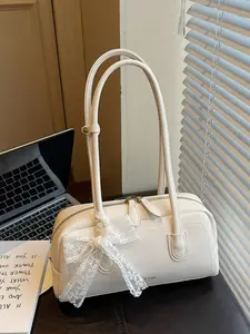 Sweet Lace Bowknot Pillow Bag, Large Capacity Shoulder Bag, Simple & Versatile Design, Cute and Fresh Style, Perfect for Daily Use, Fashionable Shoulder Bag