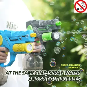 Dual-Function Large Capacity Water Gun Bubble Machine, Two-In-One Electric Water Gun Bubble Maker, Kids Toy for Summer Outdoor Play