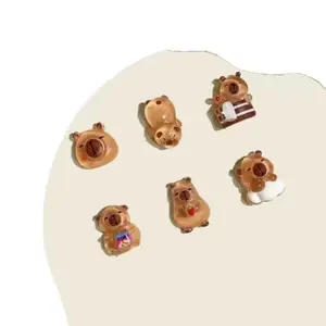 100/200pcs Mini Capybara Decorations, Resin Craft Ornaments, Doll House Garden Decoration, Back-To-School Supplies, Party Gifts