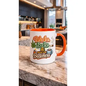 Wake, Bake & Mind My Business glossy mug