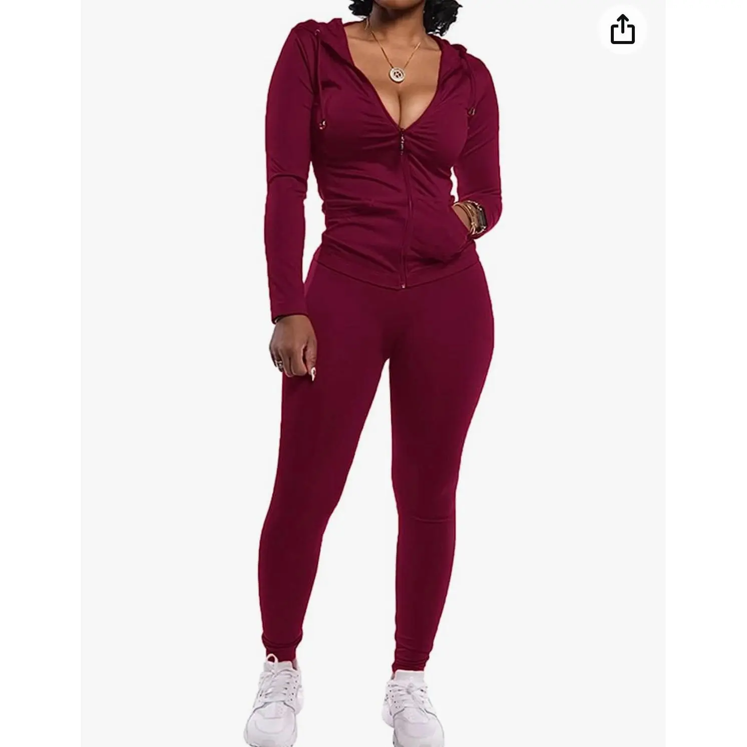 Burgundy Long Sleeve Two Piece Set