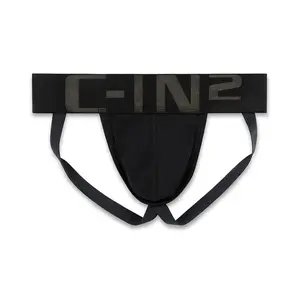 C-IN2 Core Jock Black for Men | 100% Cotton, Naturally Soft & Breathable | Sculpted Pouch for Lift & Support