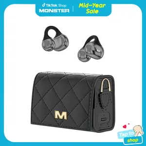 MONSTER Open Ear Earbuds Clip-On Headphones Over Ear, Bluetooth 6.0 Wireless Earbuds with 10mm Drivers Powerful Bass, 3.7g Lightweight Comfort Open Ear Clip,Sweatproof, 100H Playtime Mini Purse Design, Great Gift for Women - SummerWins - DealsForYouDays s