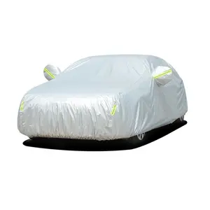 190T Car Full Cover, 1 Count Car Cover with Reflective Strip, Dust-proof Car Protector, Durable External Protective Cover, Prevents Sunlight & Dust Damage