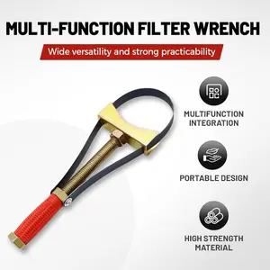 Oil Filter Wrench Tool Set, Steel Band Design, Compatible with Car Oil Filters, Durable Construction, Easy Installation & Removal