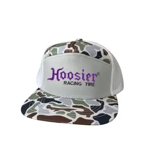 Hoosier Racing Tire Camo Trucker Hat, Vintage Flat Brim Snapback Cap, High Crown Mesh Streetwear Hat for Men, Retro Racing Style Adjustable Outdoor Cap 2026
