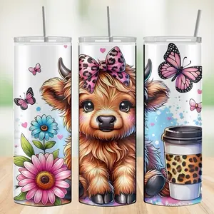 20oz Skinny Tumbler with Leak Proof Lid &  Straw - Double Wall Insulated Drinkware for Holiday Celebrations - Metal