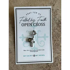 Filled By Faith Open Cross Medal Charm