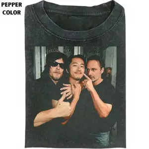 The Walking Dead Cast Tshirt, Daryl, Glenn, Rick Graphic Tee, Tv Show Inspired, Unisex Casual Shirt, Vintage Style, Gift For Men, Gift For Women, Crew Neck Tshirt, Trending Tshirt