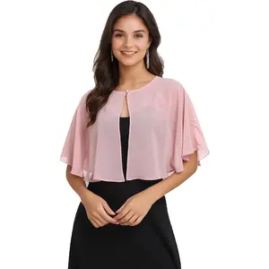 Capelets for Women Soft Chiffon Shawls Wraps Shurg for Evening Wedding Capes Bolero Cover Up