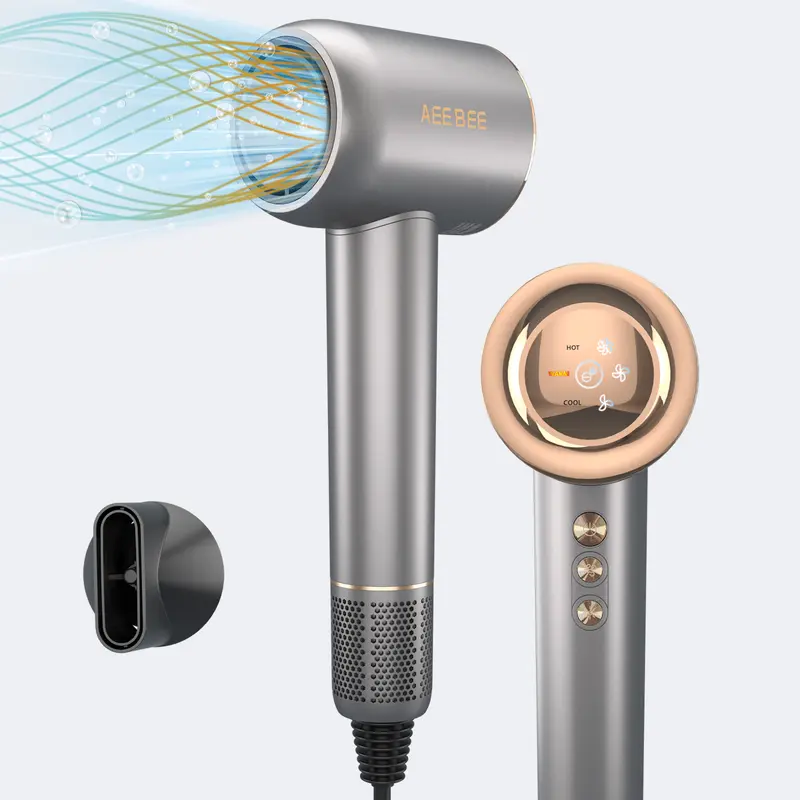 Compact Lightweight Powerful Hairdryer - Fast Drying Blowout Hair Dryer with Negative Ionic Tech for Frizz-Free Silky Hair, Heat Protection, High Output, Low-Power Energy-Efficient, Home/Travel Use, Best Gift