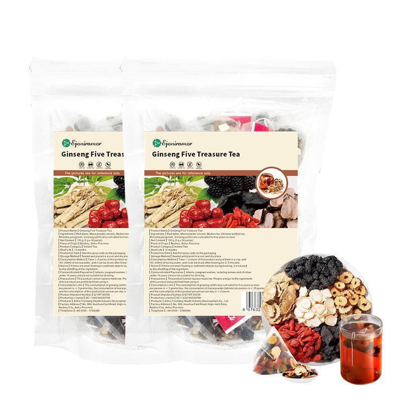 Kidney Tea Formula, Ginseng Five Treasures Tea Organic Kidney Cleanse Tea, Traditional Kidney Cleansing Tea for Men & Women,Christmas gift,Recommend to a friend Herbal Alkaline Natural