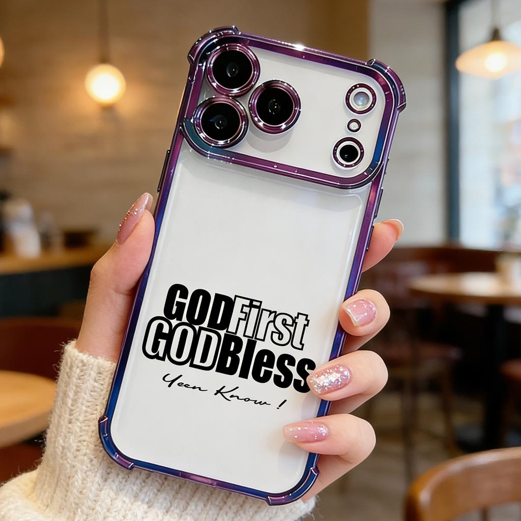 God First God Bless iPhone Case for iPhone 11 12 13 14 15 16 17 Pro Max Plus Air Minimalist Christian Cover DDSJ-260407020