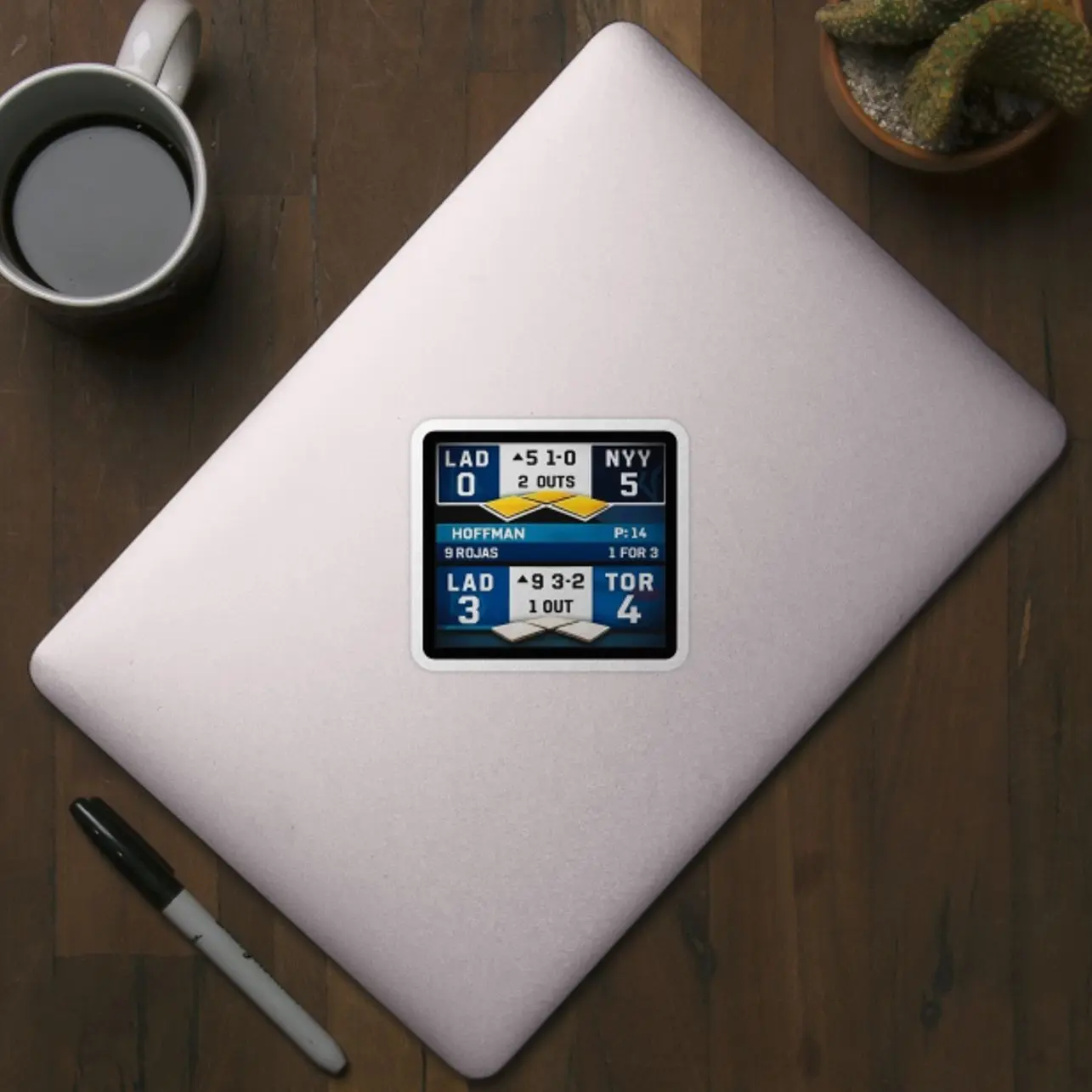 Dodgers Back-to-Back Championship Scoreboard Vinyl Stickers - Weatherproof Office/Outdoor Decal for Laptop, Car, Water Bottle QPB