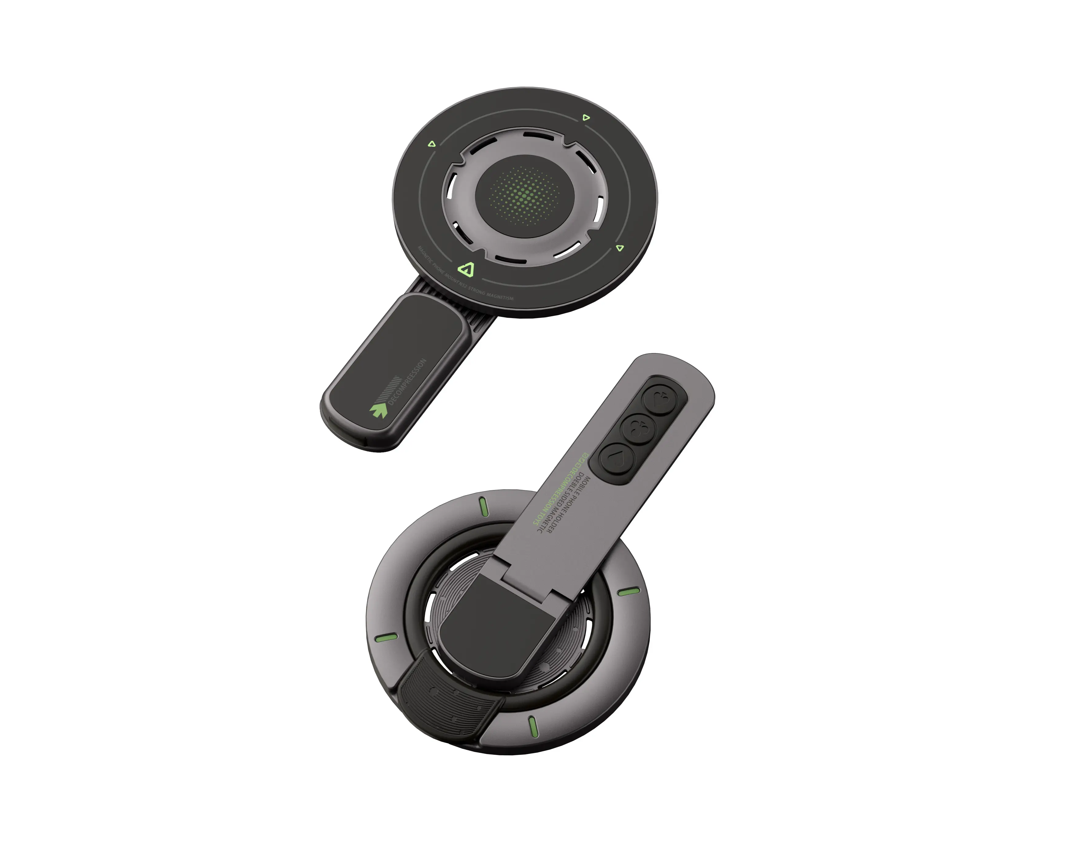 3-in-1 Magnetic Phone Grip Stand 360° Rotatable Foldable Holder with MagSafe Compatibility Desktop Mount & Fidget Support for iPhone 12-16 Series
