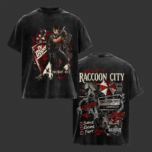 The Resident Evil Leon Comfort Color Shirt, Dr. Pepper Collaboration Shirt, Gamer Tee, Vintage Video Game Shirt, Leon S. Kennedy Shirt, Retro Gamer Apparel, Horror Game Shirt Menswear, Cotton, Oversized, Unisex, Washed T shirt, Streetwear, Soft, Casual