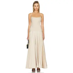 L'Academie Laure Maxi Dress in Light Beige