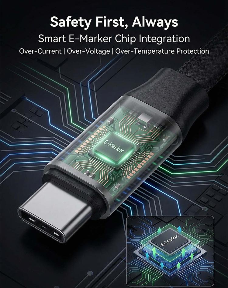 240W Invisible Stand Fast Charging Cable, 240W USB C to USB C Flat Cable 90 Degree Angled, Sideways Phone Type C Charger Cord