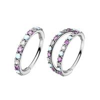 2Pcs (White Opal+Clear CZ+Purple CZ)