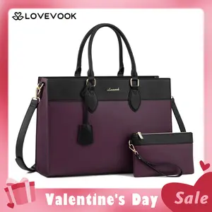 【Valentine's Day Gift】LOVEVOOK Laptop Tote Bag,Texture and Waterproof Vegan Leather, Minimalist Crossbody Shoulder Bags Perfect for Daily Use by Doctors,Teachers,Work Bags Women for Travel,Commuting,Everyday Bag,TikTokShopJumpstartSale