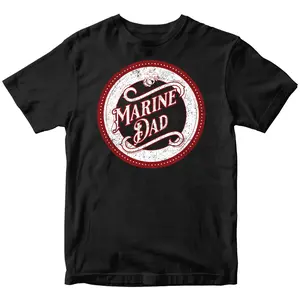 Dad T-Shirt, Customizable Back Military Tee, MADE IN USA Marine Corps Apparel, Family Supporter Gift