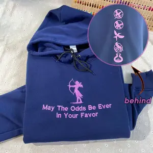 May The Odds Be Ever In Your Favor Hoodie, Embroidered Bookish Gift, Hunger-Inspired Sweatshirt for Book & Movie Fans, Hunger games Shirt