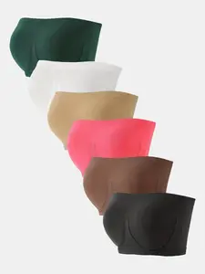 JOINBUY 6 Pcs Seamless Strapless Tube Tops High Elasticity No Straps No Padding Full Coverage Comfortable Breathable Anti-Peep Bras for Daily Wear and Nursing Women's Nylon Spanx Wire-Free Bra Ice Silk Low Waist Unrwear Floral Fruity Eau Parfum Spray