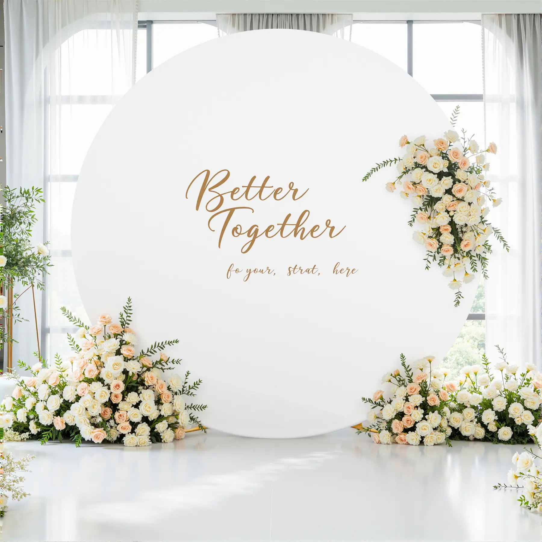 Stretchy Backdrop Wrap for Round Arch (Stand Excluded), 6-6.6-7.2FT Minimalist Lightweight Plain Festive Backdrops & Banners for Wedding Photo Shoot, Event Decor