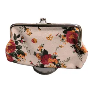 Floral Purse Bags Multi Use Phone Pouch Makeup Organizer Large Capacity Clutch with Kiss Lock Closure.