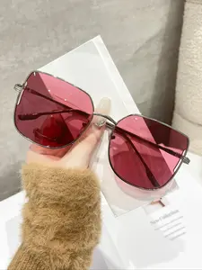 Unisex Simple Style Square Frame Sunglasses, Trendy Casual Sunglasses for Everyday Use, Fashion Accessories for Outdoor Activities