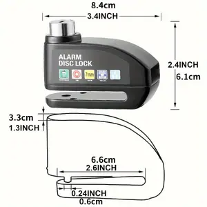 Motorcycle disc brake lock alarm – Anti-theft brake safety lock for bicycles and motorcycles