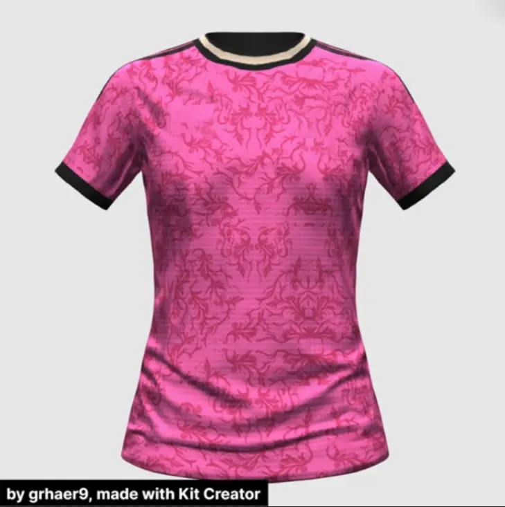 [FULL LOGO] - Unisex Mexico Women 2027 Away Football Jersey | Pink Replica Soccer Shirt with Black Trim - Personalized on Request