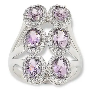 Colleen Lopez Orchid Spinel and White Zircon Vertical Ring